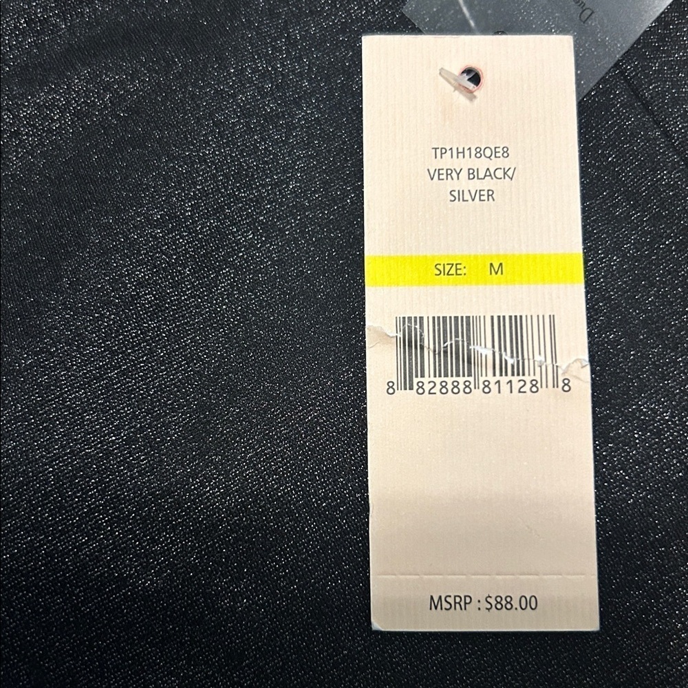 NWT Nanette Lepore Black Silver Shimmer Leggings M Medium - Picture 6 of 6